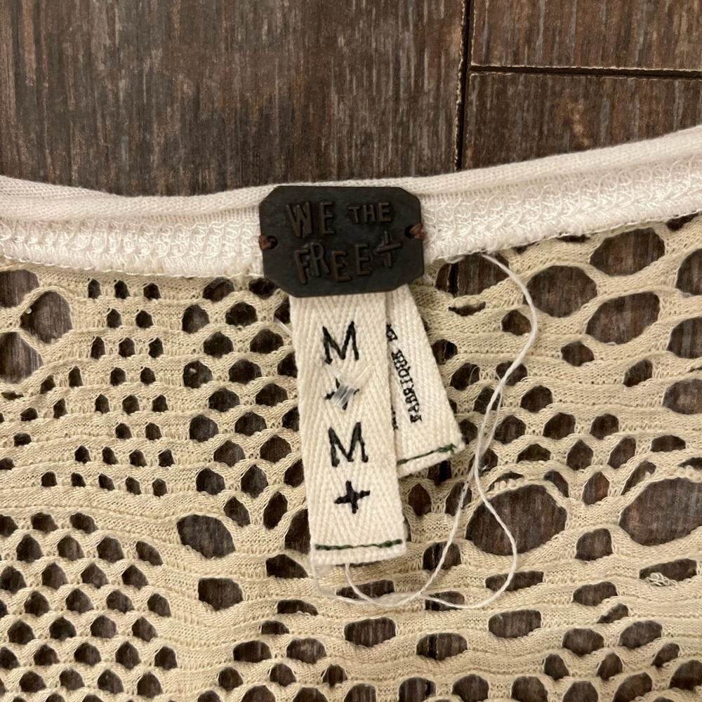 We The Free Ivory Crochet Accent Long Sleeve Top - Picture 2 of 2